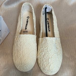 Off-white / Cream Crochet Flats